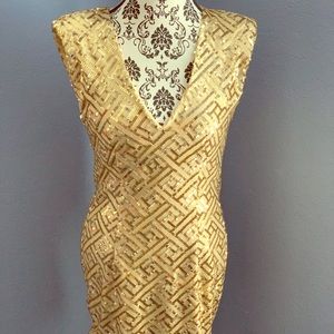 Gold sequin dress